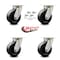 Service Caster 5 Inch Kingpinless Polyolefin Wheel Swivel Caster Set with Swivel Lock SCC SCC-KP30S520-POR-BSL-4 - alternate 3
